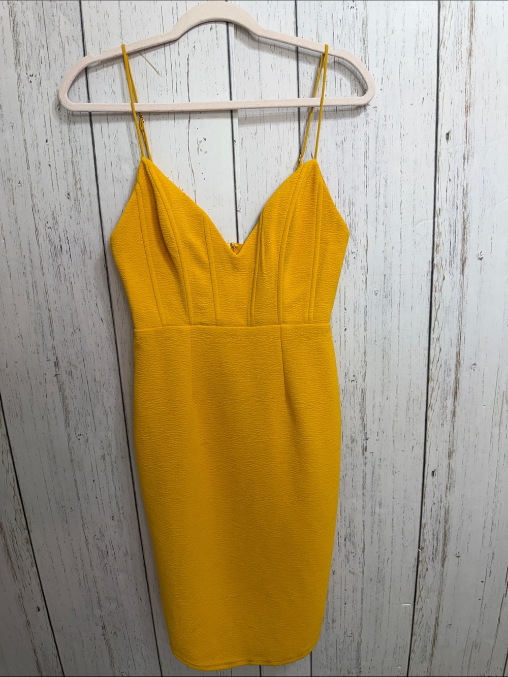 Saints + Secrets Mustard Yellow Bodycon Dress